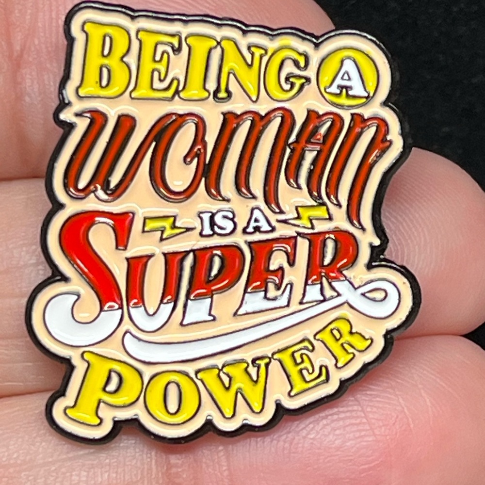 Super mom/ super hero-Empowering  support -strong female lapel pin -enamel NWOT